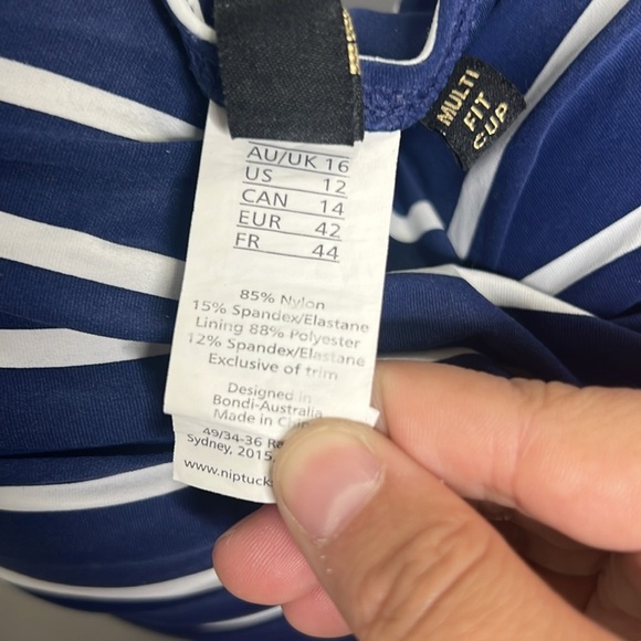 NipTuck Portofino Stripe Navy White One
Piece Swimsuit Multi-fit Cup 12 - Picture 5 of 8